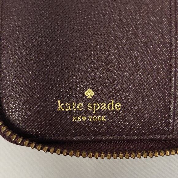 Kate Spade Burgundy Leather Wallet with Gold Accent - Picture 5 of 10